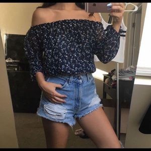 brandy melville floral maura top
